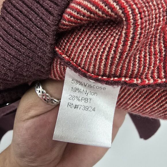 Misook Cardigan Knit Sweater XL Statement Jacquard Knit Jacket Dark Floral Fall - Picture 4 of 4